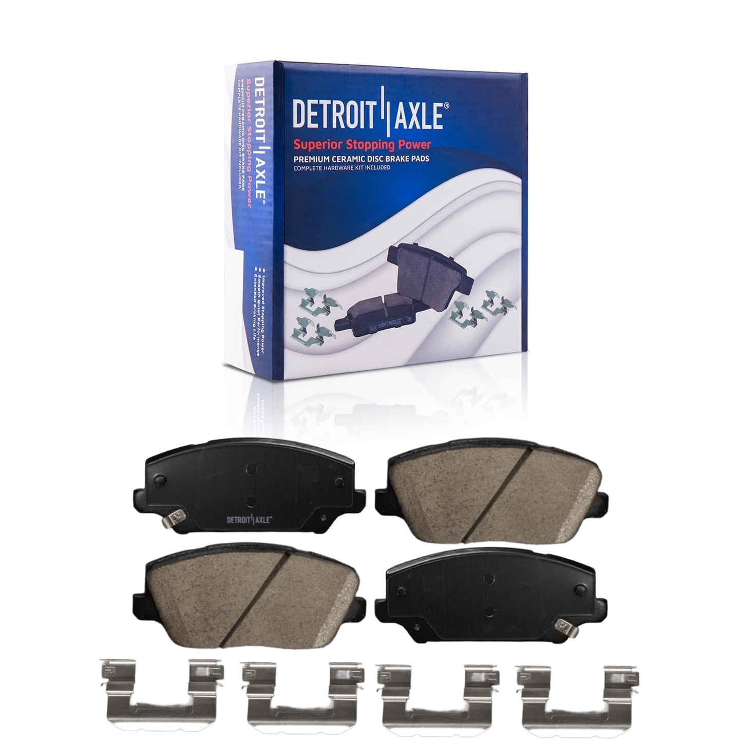 Detroit Axle - 8pc Brake Kit for 2016-2021 Honda Civic, Disc Brake Rotors Ceramic Brakes Pads with Hardware 2017 2018 2019 2020 Replacement : 11.10" inch Front and 10.24" inch Rear Rotor