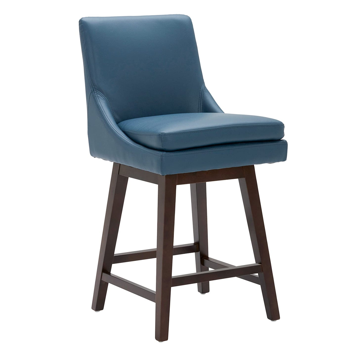 CHITA Bar Height Swivel Barstool with Back Set of 2, FSC Certified Upholstered Bar Stool, 30.7" H Seat Height, Fabric in Ivory