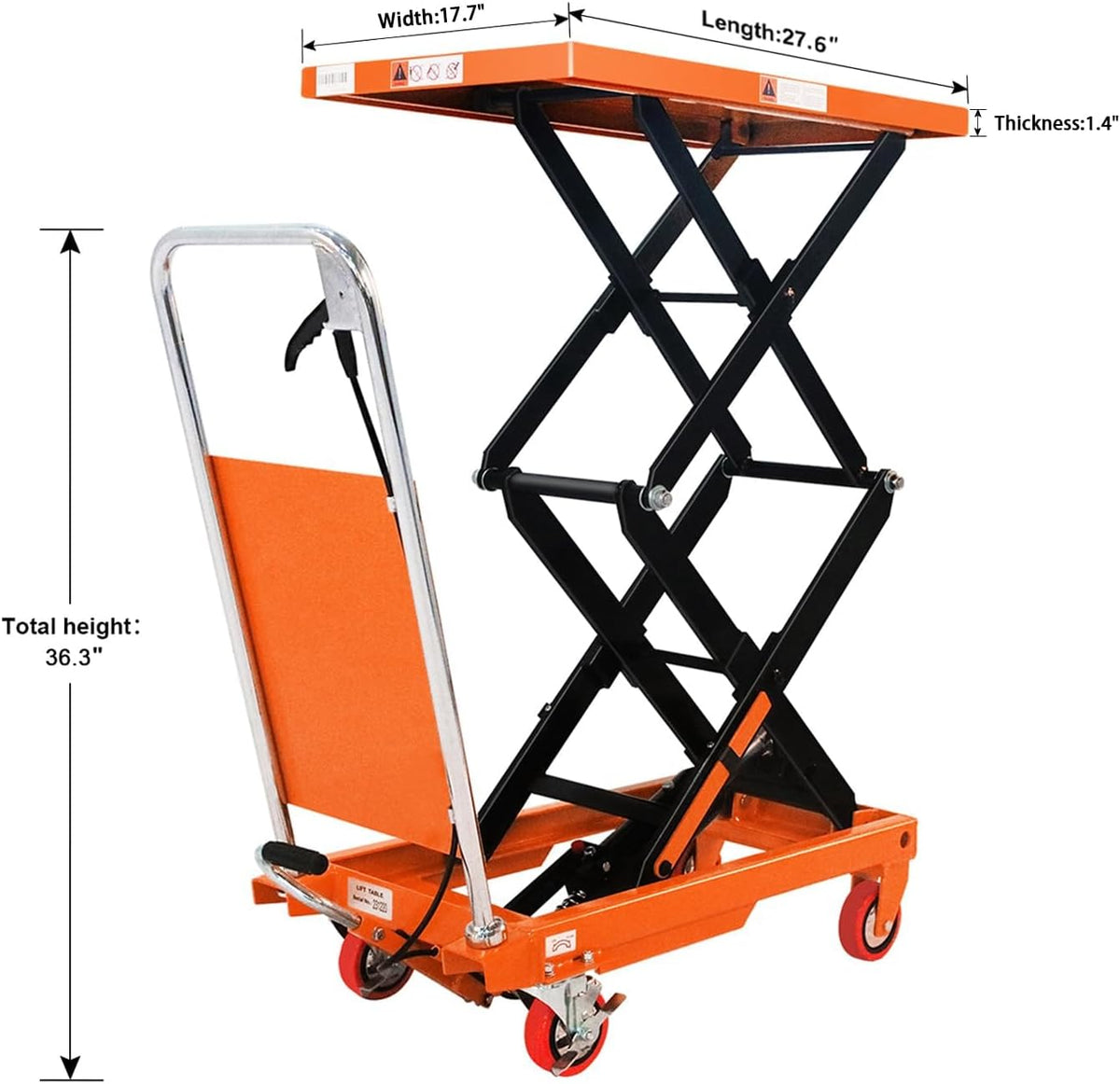 Tory Carrier Double Scissor Lift Table 330 Lbs Capacity