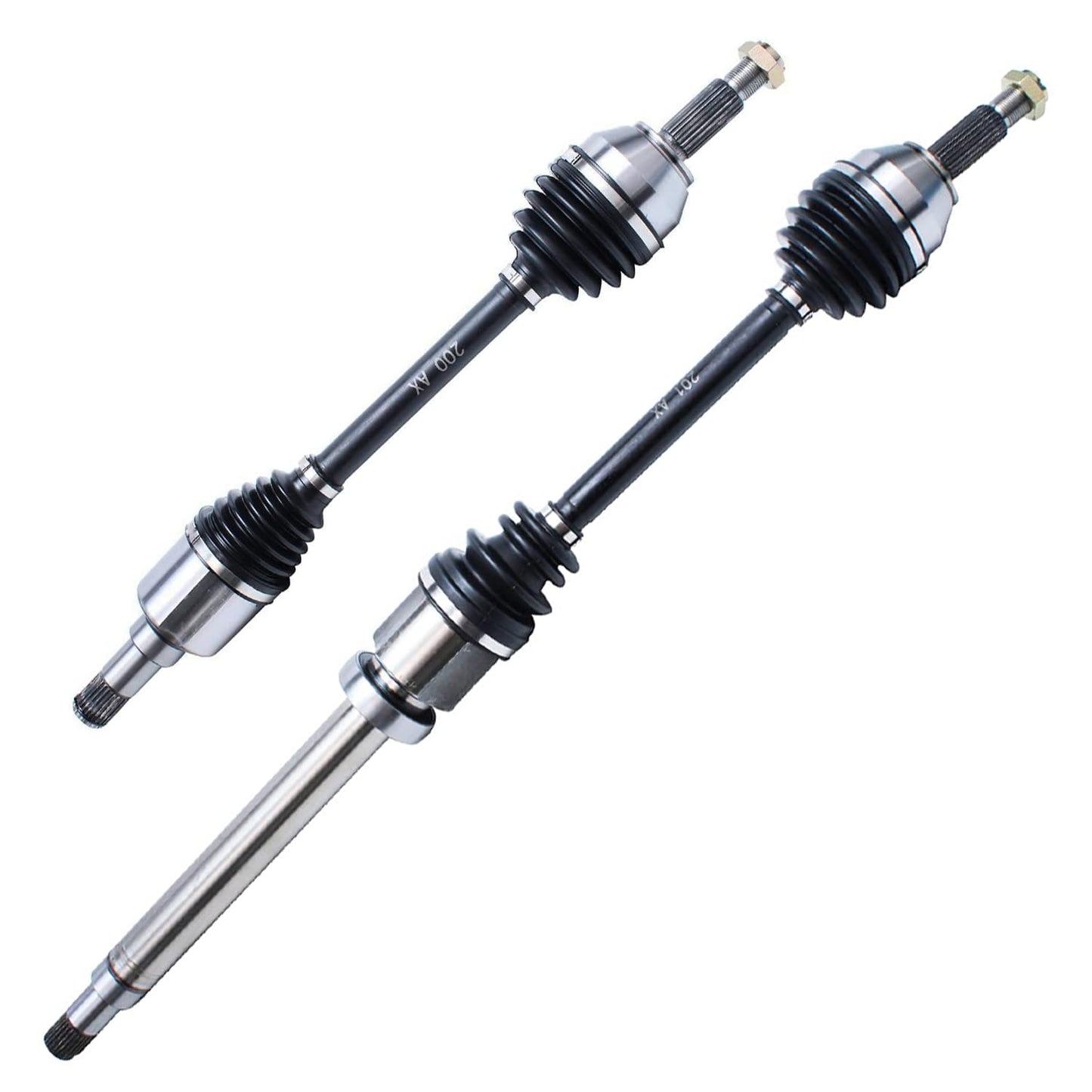 Detroit Axle - 4WD 2 Front CV Axle Shafts for 2007-2020 Chevy Silverado 1500 GMC Sierra Suburban Yukon XL 1500 Tahoe Avalanche Escalade ESV EXT 6 Lugs CV Axle Shafts Assembly Pair Replacement