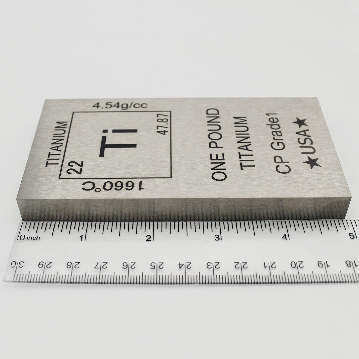 1 lb Titanium Bar Bullion Paperweight - .999 Fine Chemistry Design with Certificate of Authenticity (1 Pound) by Mint State Gold