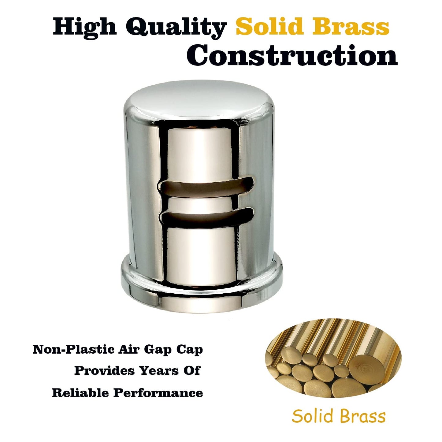 Dishwasher Air Gap Cover Black only, Skirted, Replacement Black air gap dishwasher,Solid Brass,Matte Black Finish