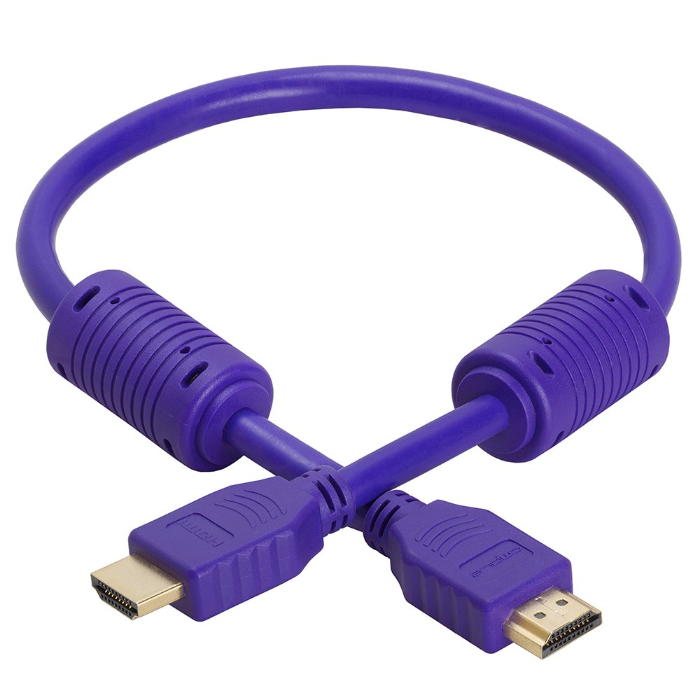 Cmple - HDMI Cable 10FT High Speed HDTV Ultra-HD (UHD) 3D, 4K @60Hz, 18Gbps 28AWG HDMI Cord Audio Return 10 Feet Purple