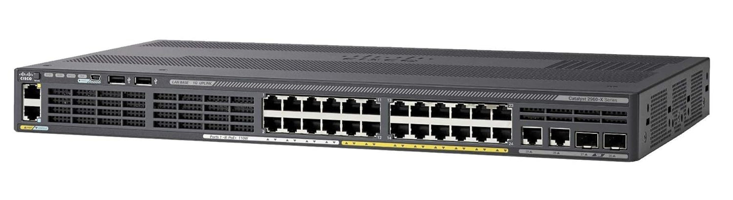 Cisco WS-C2960X-24PS-L Catalyst 2960X 24-Port PoE Ethernet Network Switch (Renewed)