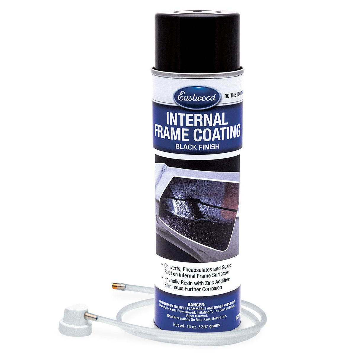 Eastwood Internal Frame Coating Plus Aerosol | Internal Frame Rust Remover | Rust Converter and Prevention Aerosol Spray Undercoating for Vehicles |16 Oz, Matte Black