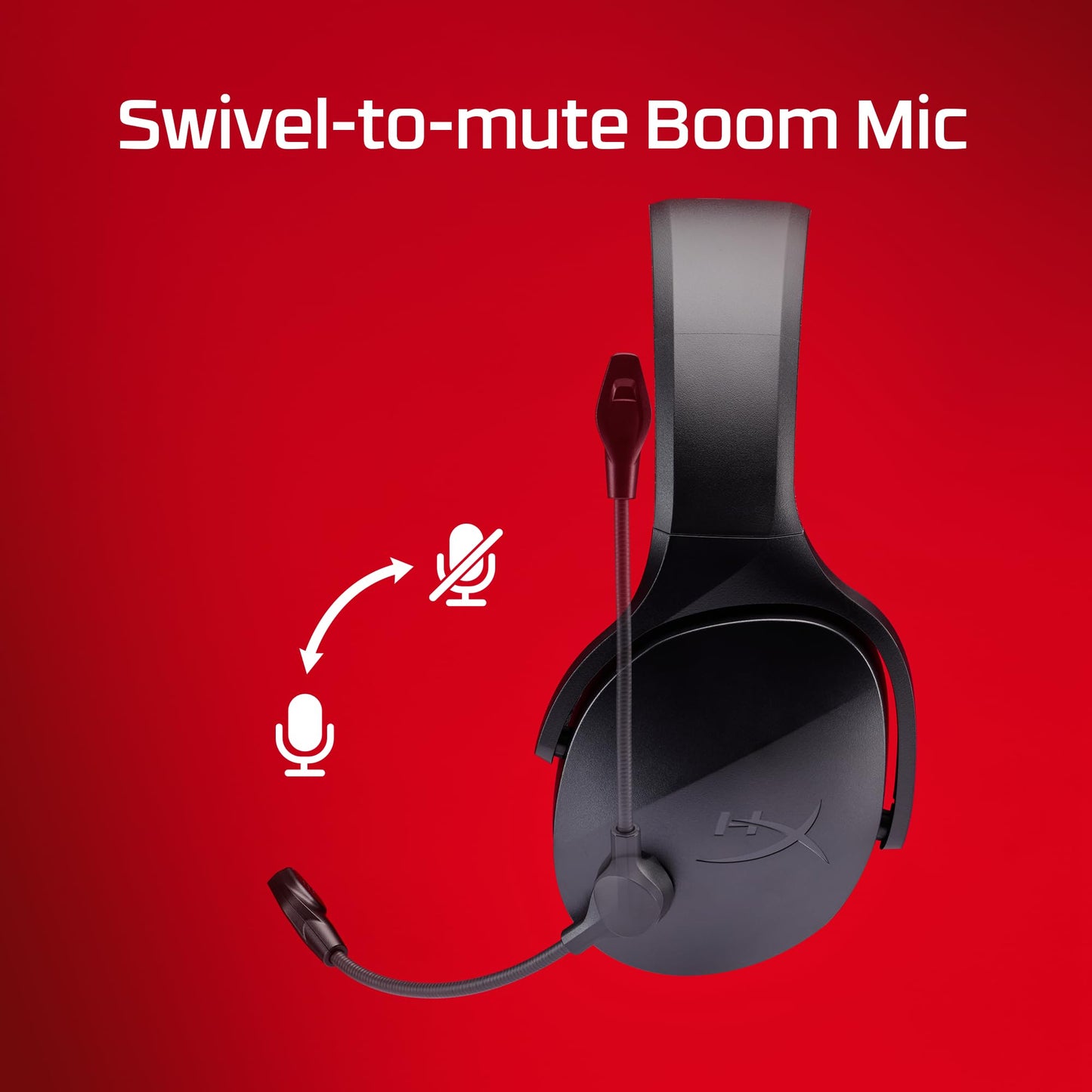 HyperX Cloud Stinger 2 – Gaming Headset, DTS Headphone:X Spatial Audio, Lightweight Over-Ear Headset with mic, Swivel-to-Mute Function, 50mm Drivers, PC Compatible, Black