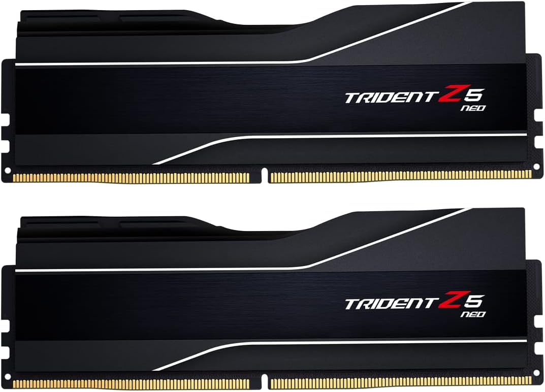 G.SKILL Trident Z5 Neo Series DDR5 RAM (AMD Expo) 64GB (2x32GB) 6000MT/s CL30-40-40-96 1.40V Desktop Computer Memory U-DIMM - Matte Black (F5-6000J3040G32GX2-TZ5N)