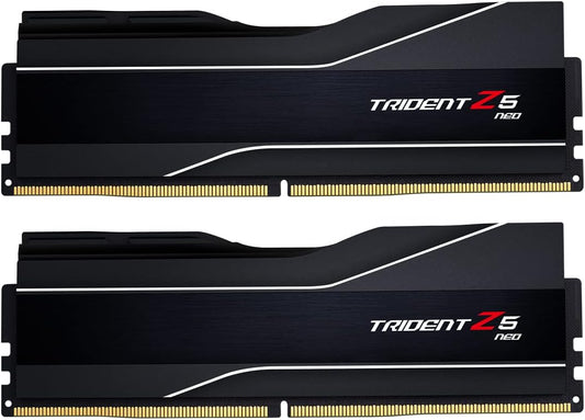 G.SKILL Trident Z5 Neo Series DDR5 RAM (AMD Expo) 64GB (2x32GB) 6000MT/s CL30-40-40-96 1.40V Desktop Computer Memory U-DIMM - Matte Black (F5-6000J3040G32GX2-TZ5N)