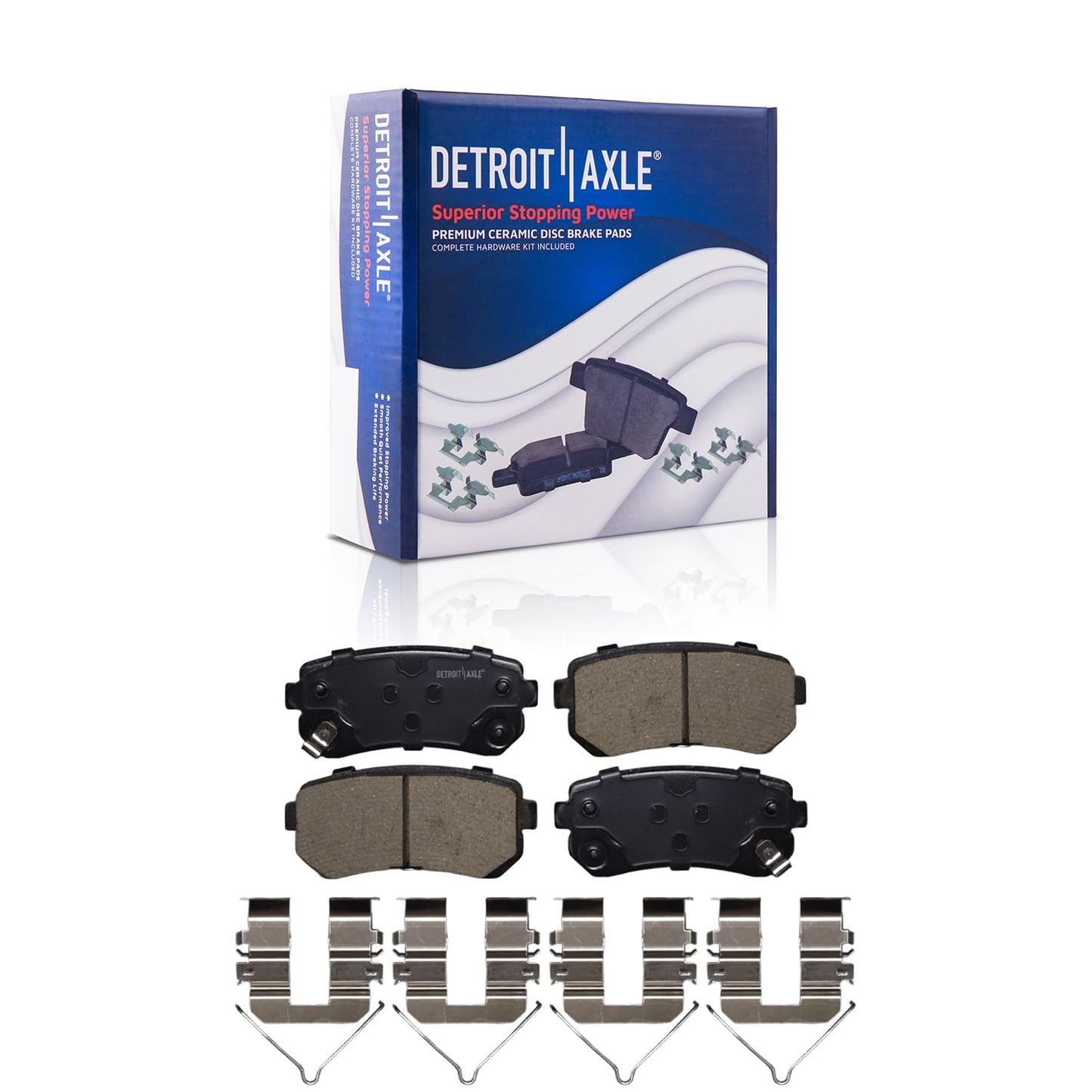 Detroit Axle - Front Brake Kit for 2012-2022 Ford F-250 Super Duty, 2013-2022 Ford F-350 Super Duty, 14.29" inch Drilled and Slotted Disc Brake Rotors Ceramic Brakes Pads Replacement