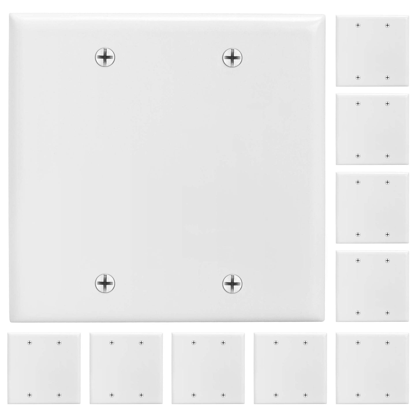 Cmple - 3 Port Keystone Wall Plate Single-Gang Wall Plate with Standard Size Keystone Jack Insert - White