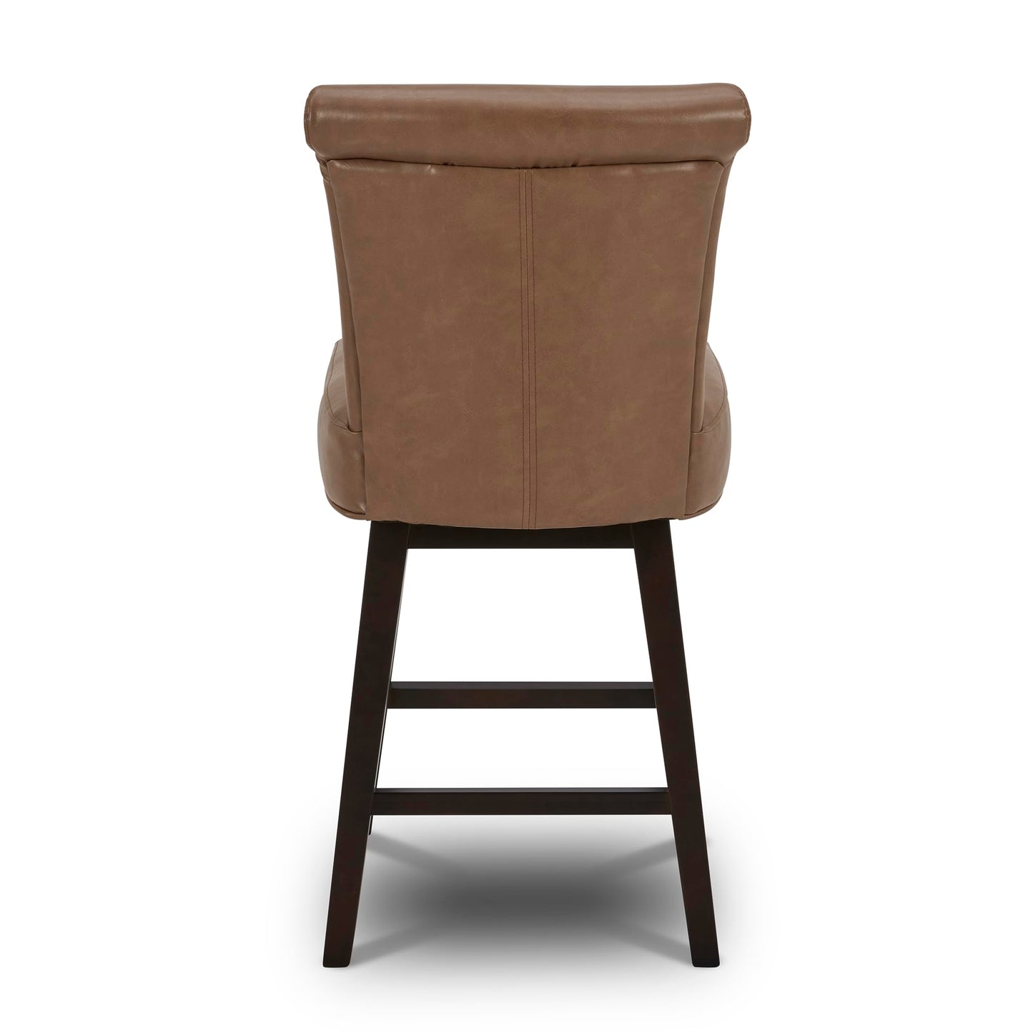 CHITA 30 Inch Counter Height Swivel Bar Stools Set of 2, FSC Certified Modern Upholstered Faux Leather Swivel Barstool Chairs with Back, Black
