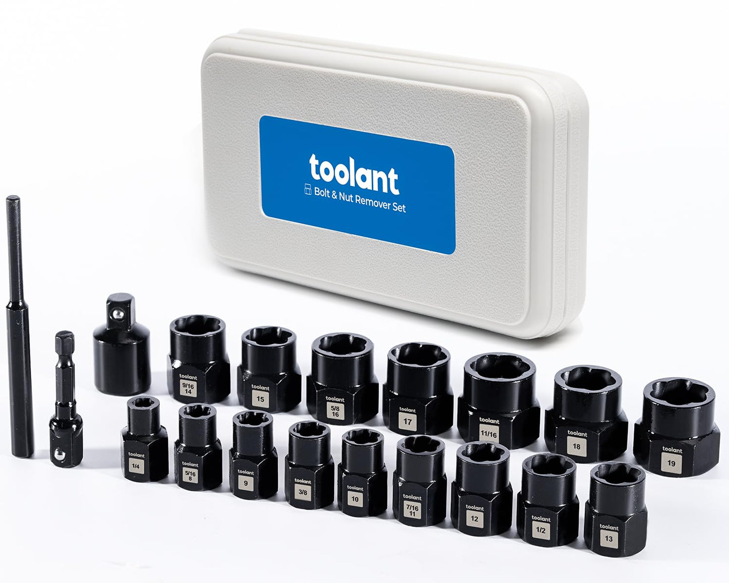 toolant 46pcs Impact Bolt Extractor Kit, Bolt & Nut Remover Socket Tool Kit, Stripped Bolt Extractor for Damaged Screws and Bolts