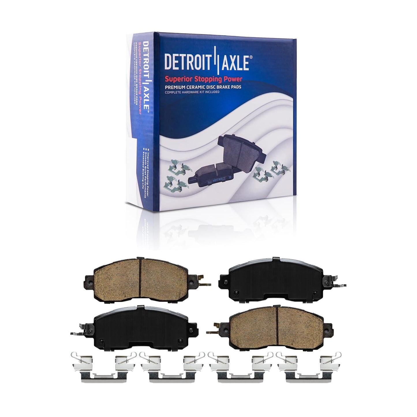 Detroit Axle - 8pc Brake Kit for 2016-2021 Honda Civic, Disc Brake Rotors Ceramic Brakes Pads with Hardware 2017 2018 2019 2020 Replacement : 11.10" inch Front and 10.24" inch Rear Rotor
