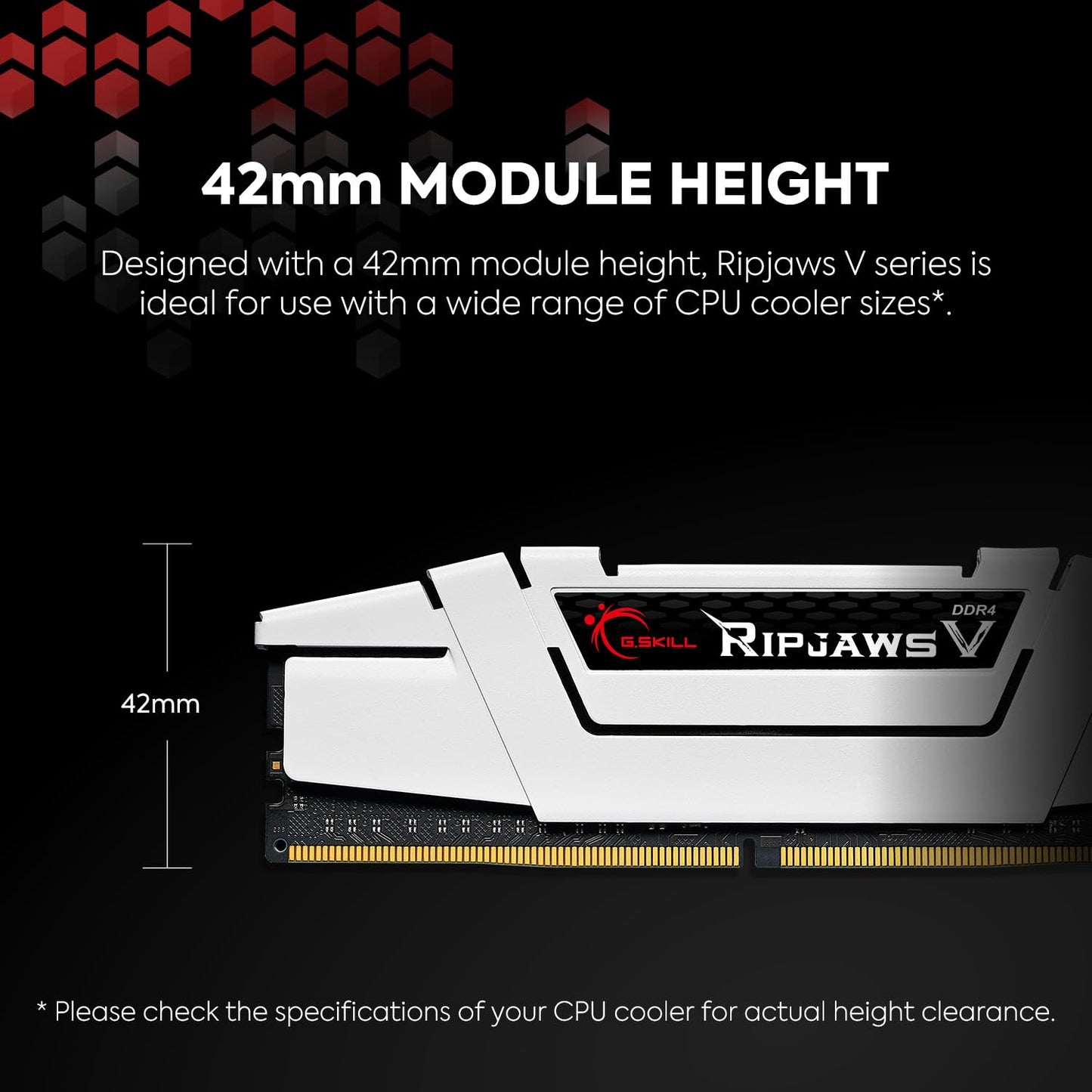 G.SKILL RipjawsV Series DDR4 RAM (XMP) 32GB (2x16GB) 3200MT/s CL16-18-18-38 1.35V Intel AMD Desktop Computer Memory U-DIMM - Black (F4-3200C16D-32GVK)