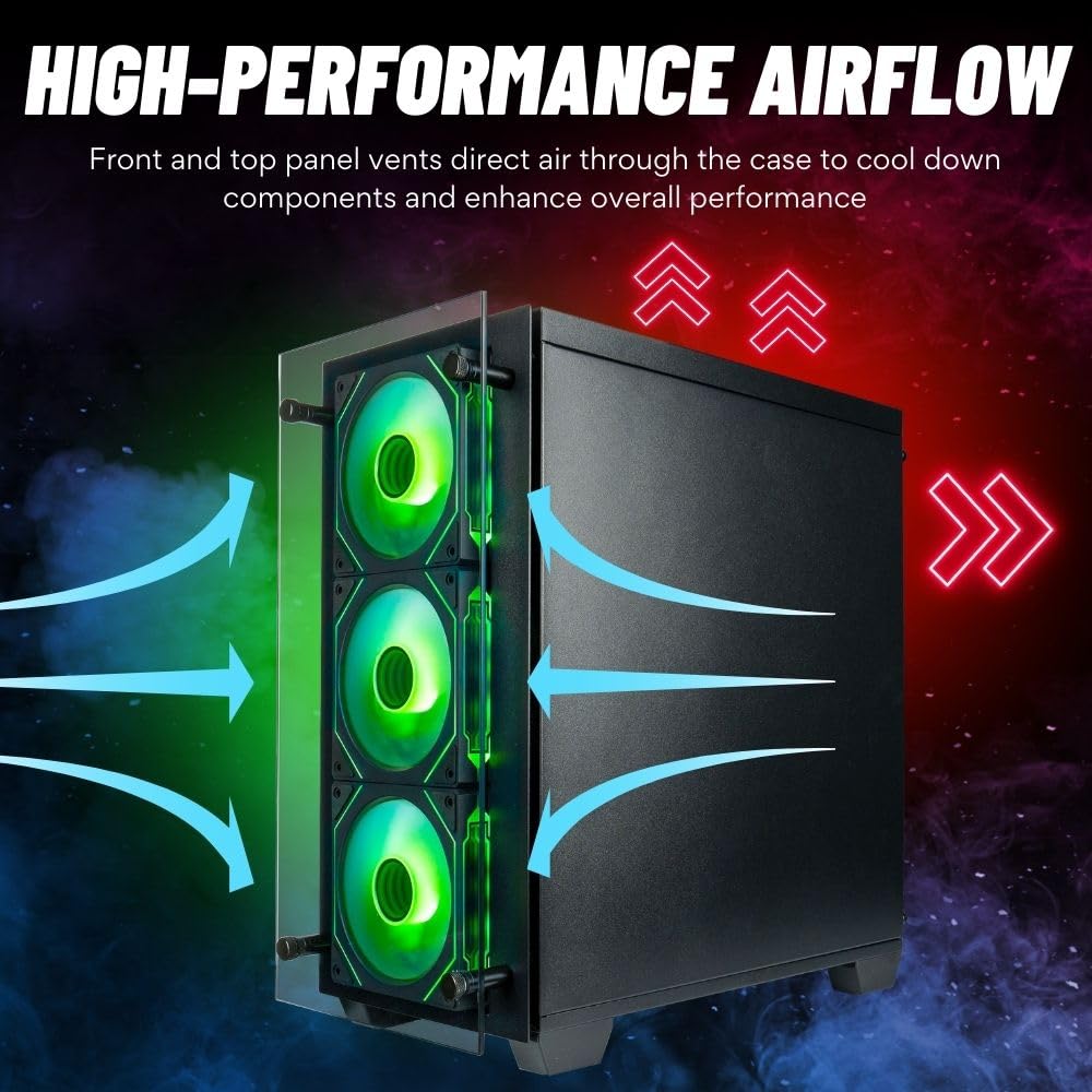 Stratos Micro RTX 5060 TI 8GB, 20-Core Intel Ultra 7 265KF, 32GB DDR5 RAM, 1TB NVMe SSD, Gaming Desktop PC w/Windows 11 Pro, 3-Year Warranty, RGB Keyboard+Mouse, Internal Wi-Fi 6E, 3X DP & HDMI