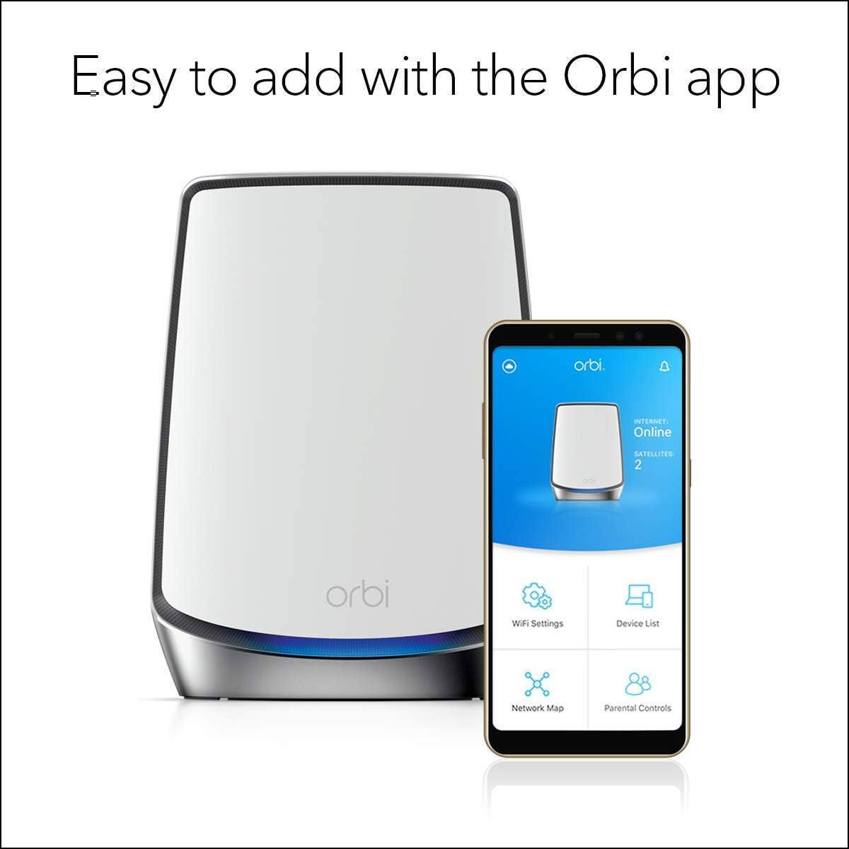 NETGEAR Orbi Ultra-Performance Tri-Band WiFi 6 Add-on Satellite (RBS850) Works with Your Orbi WiFi 6 Router, add up to 2,500 sq ft, speeds up to 6Gbps | 11AX Mesh AX6000
