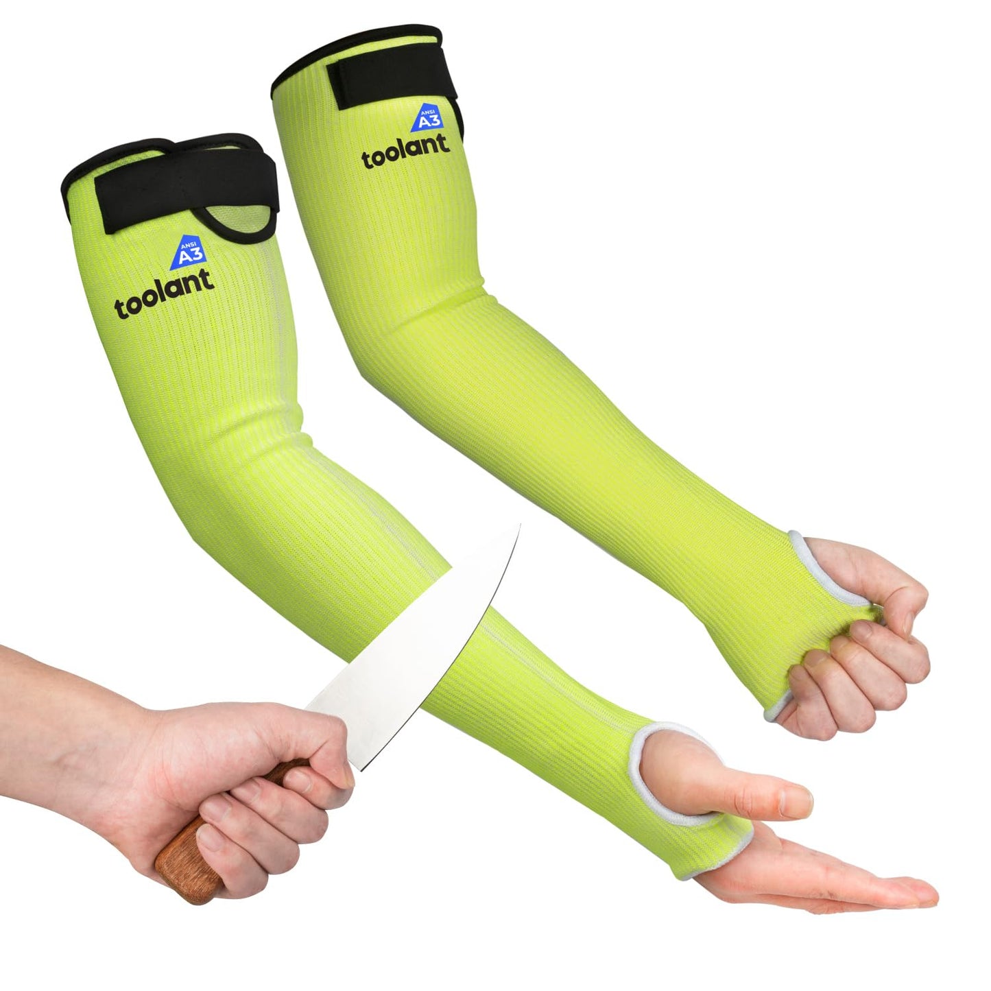 OriStout Cut Resistant Farmers Sleeves with Thumb Hole, Arm Protectors for Thin Skin and Bruising, for Gardening, Welding, Kitchen, Arm Guards for Biting, Pet Grooming, Grey, 1 Pair