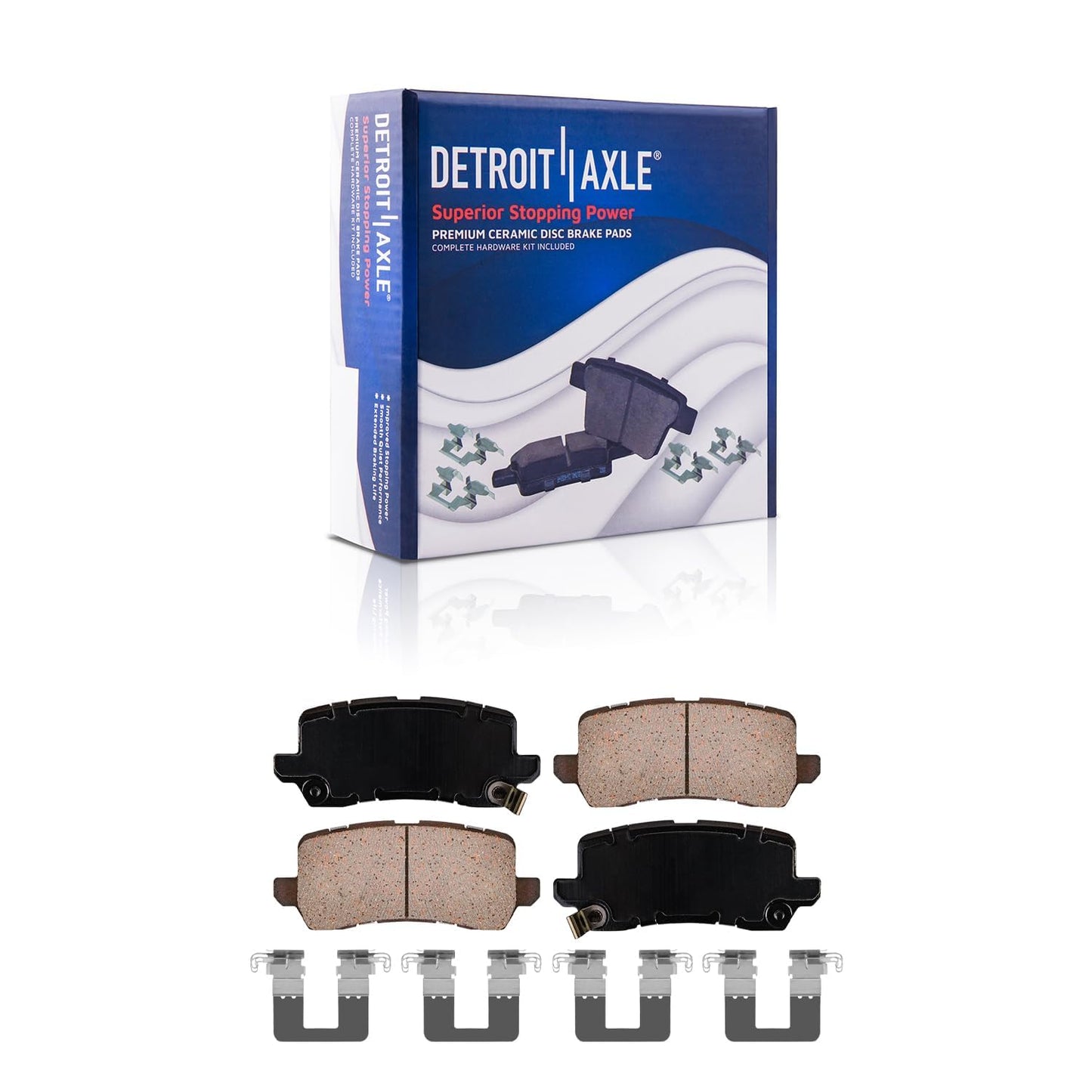 Detroit Axle - Brake Kit for 14-20 Nissan Rogue, 17-22 Rogue Sport, Front and Rear Disc Brake Rotors Ceramic Brake Pads 2018 2019 Replacement