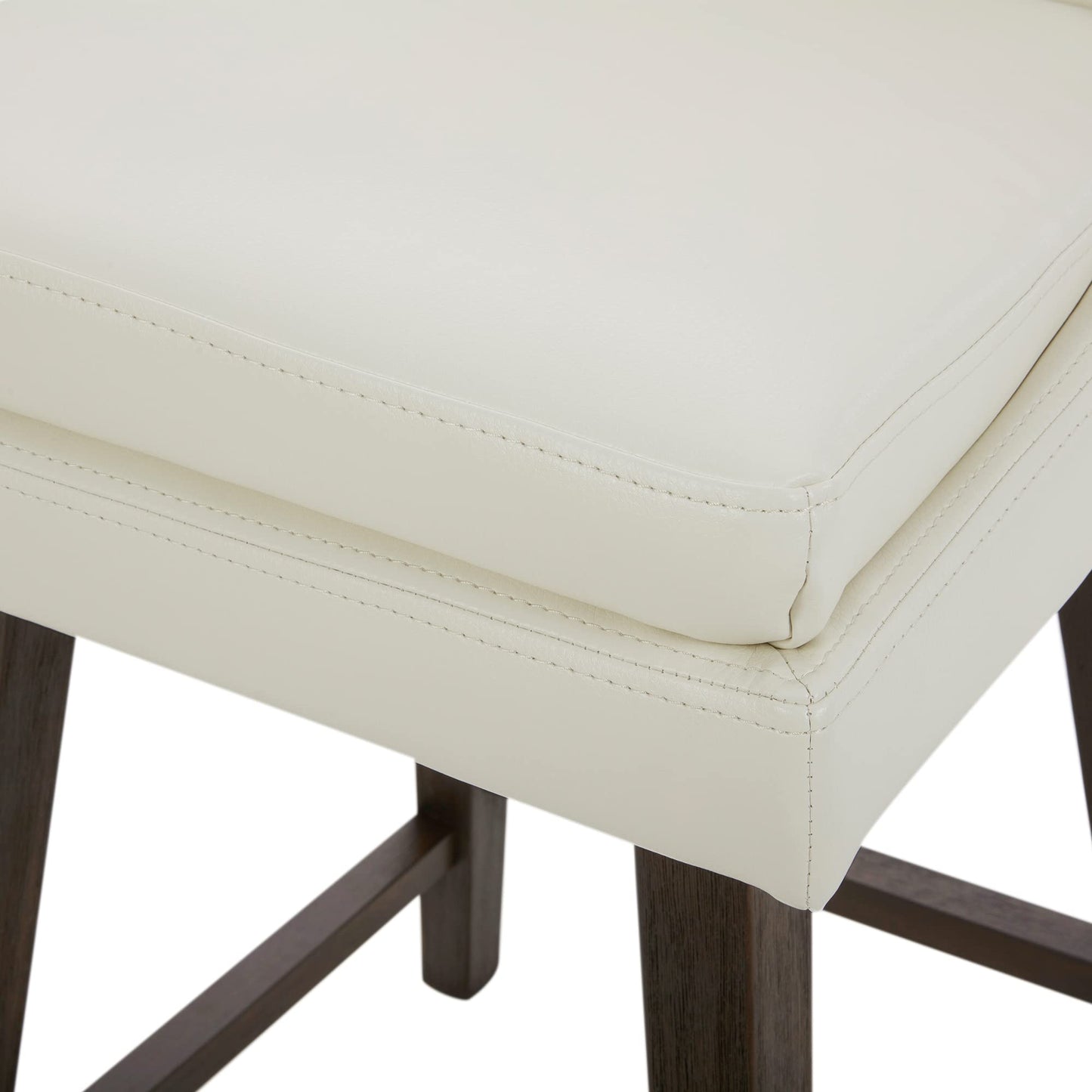 CHITA Bar Height Swivel Barstool with Back Set of 2, FSC Certified Upholstered Bar Stool, 30.7" H Seat Height, Fabric in Ivory