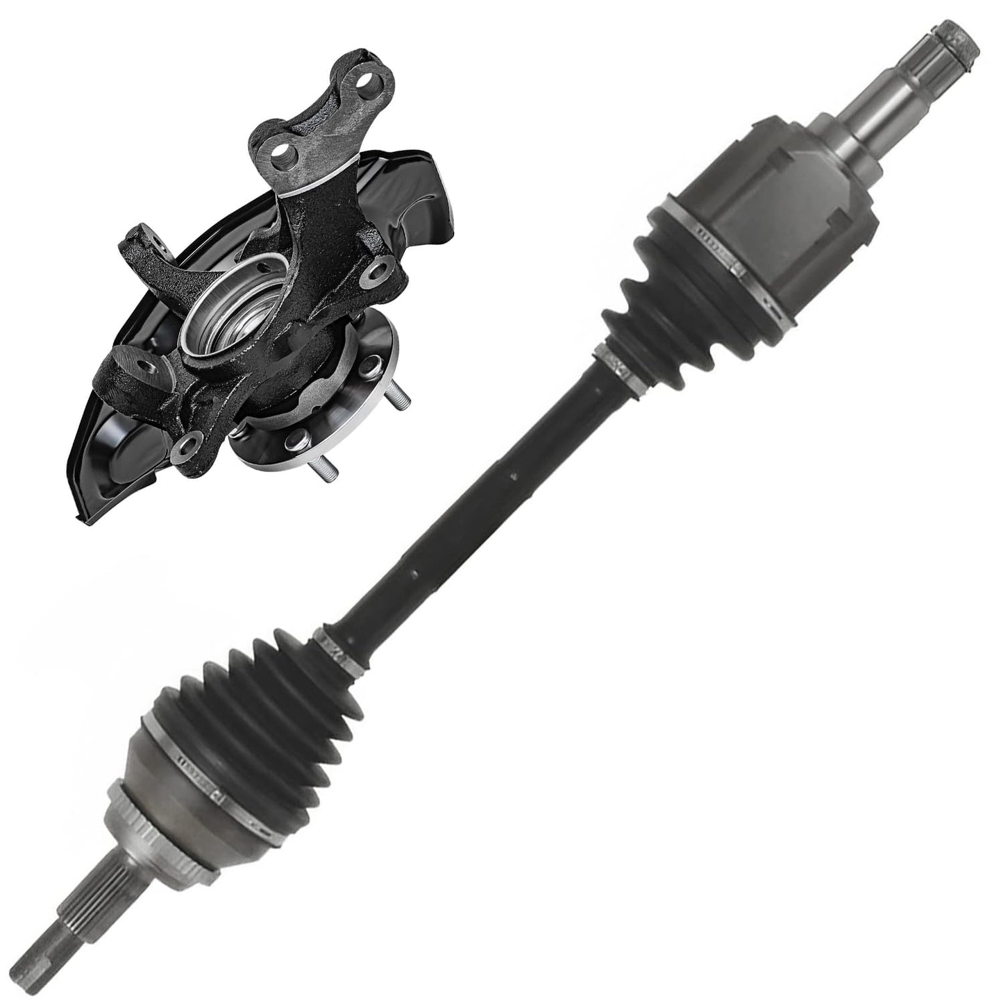 Detroit Axle - 4WD 2 Front CV Axle Shafts for 2007-2020 Chevy Silverado 1500 GMC Sierra Suburban Yukon XL 1500 Tahoe Avalanche Escalade ESV EXT 6 Lugs CV Axle Shafts Assembly Pair Replacement