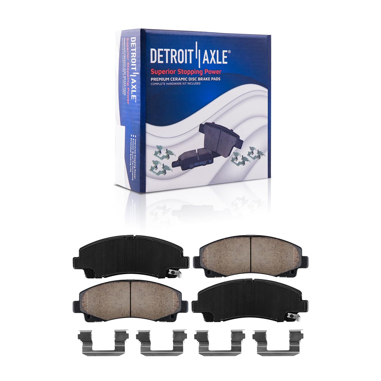 Detroit Axle - Brake Kit for 2006-2018 Dodge Ram 1500 2007-2009 Durango Chrysler Aspen 2019-2024 Ram 1500 Classic, Drilled Slotted Brake Rotors and Ceramic Brakes Pads w/Hardware Replacement