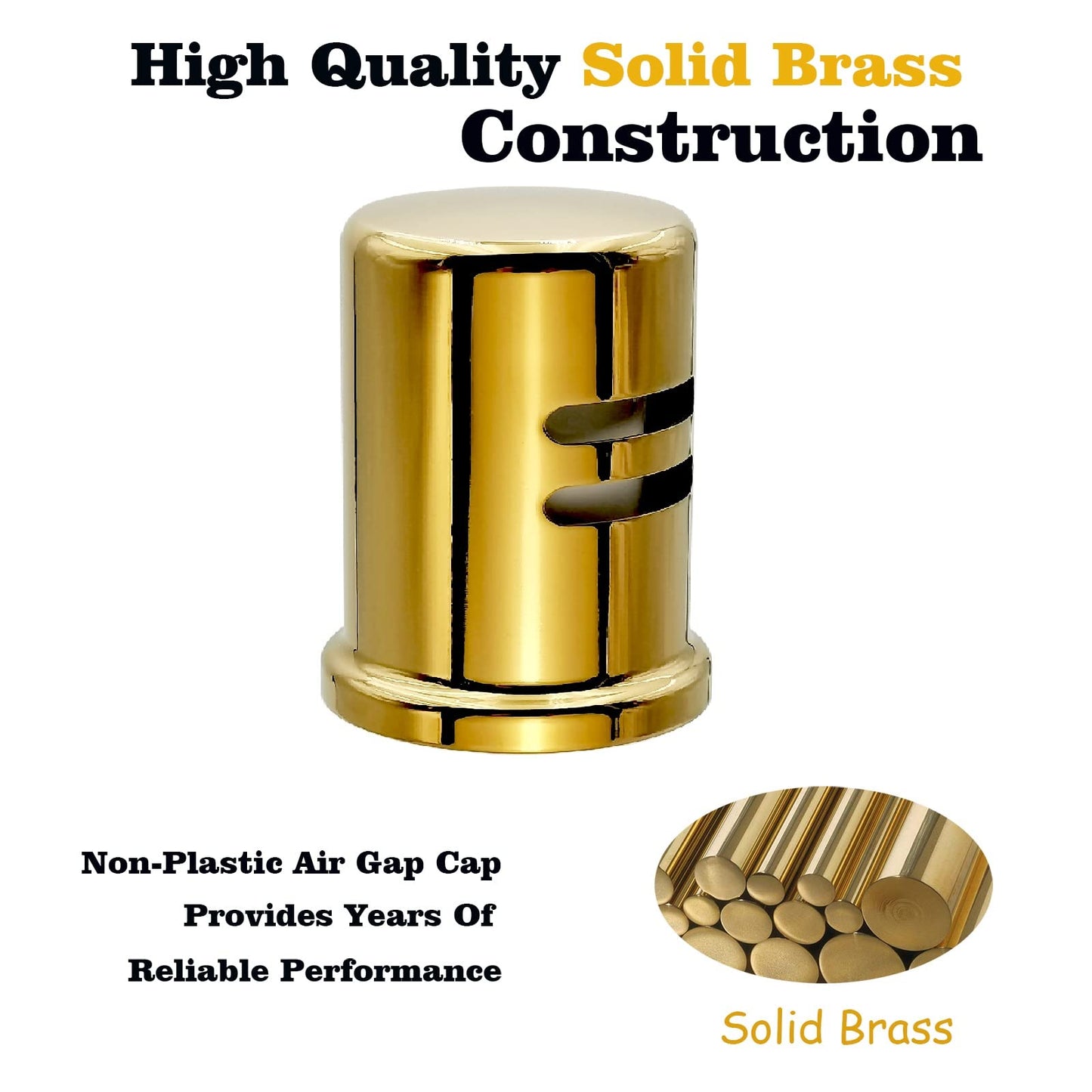Dishwasher Air Gap Cover Black only, Skirted, Replacement Black air gap dishwasher,Solid Brass,Matte Black Finish
