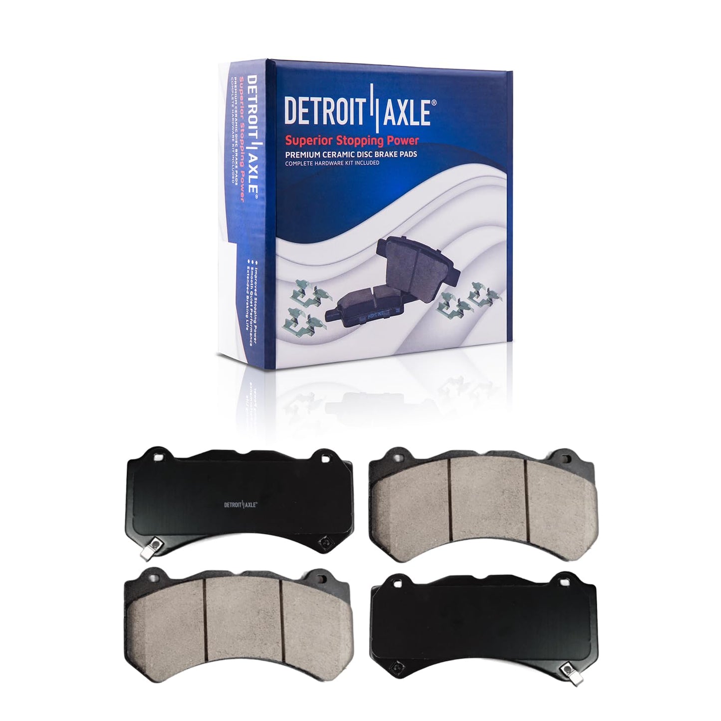 Detroit Axle - Front Brake Kit for Chevrolet GMC Silverado Suburban Sierra Savana Yukon XL 1500 Tahoe Cadillac Escalade Disc Brake Rotors Ceramic Brakes Pads Replacement : 12" inch Rotor