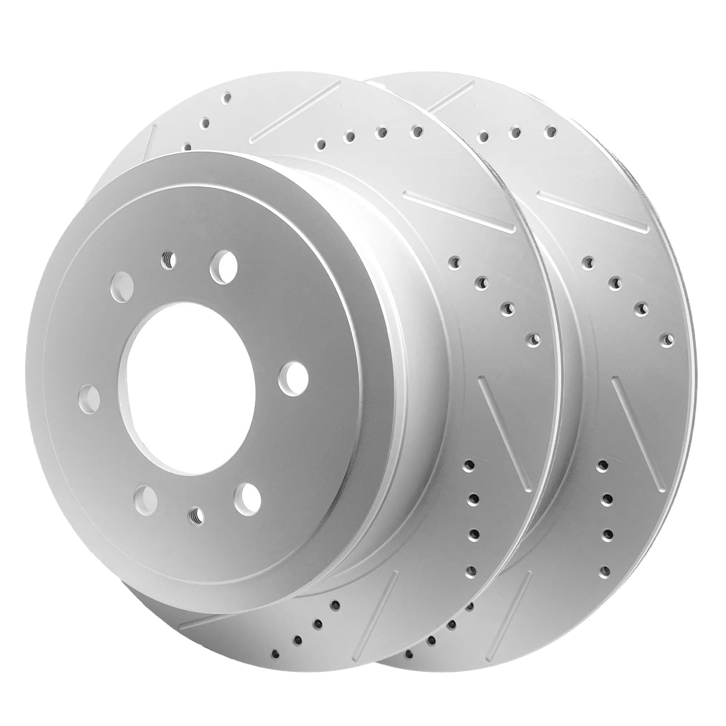 Detroit Axle - Front Brake Kit for Chevy GMC Silverado Suburban Sierra Savana Express 1500 Tahoe Yukon XL Cadillac Escalade ESV EXT Drilled Slotted Disc Brake Rotors Ceramic Brakes Pads Replacement