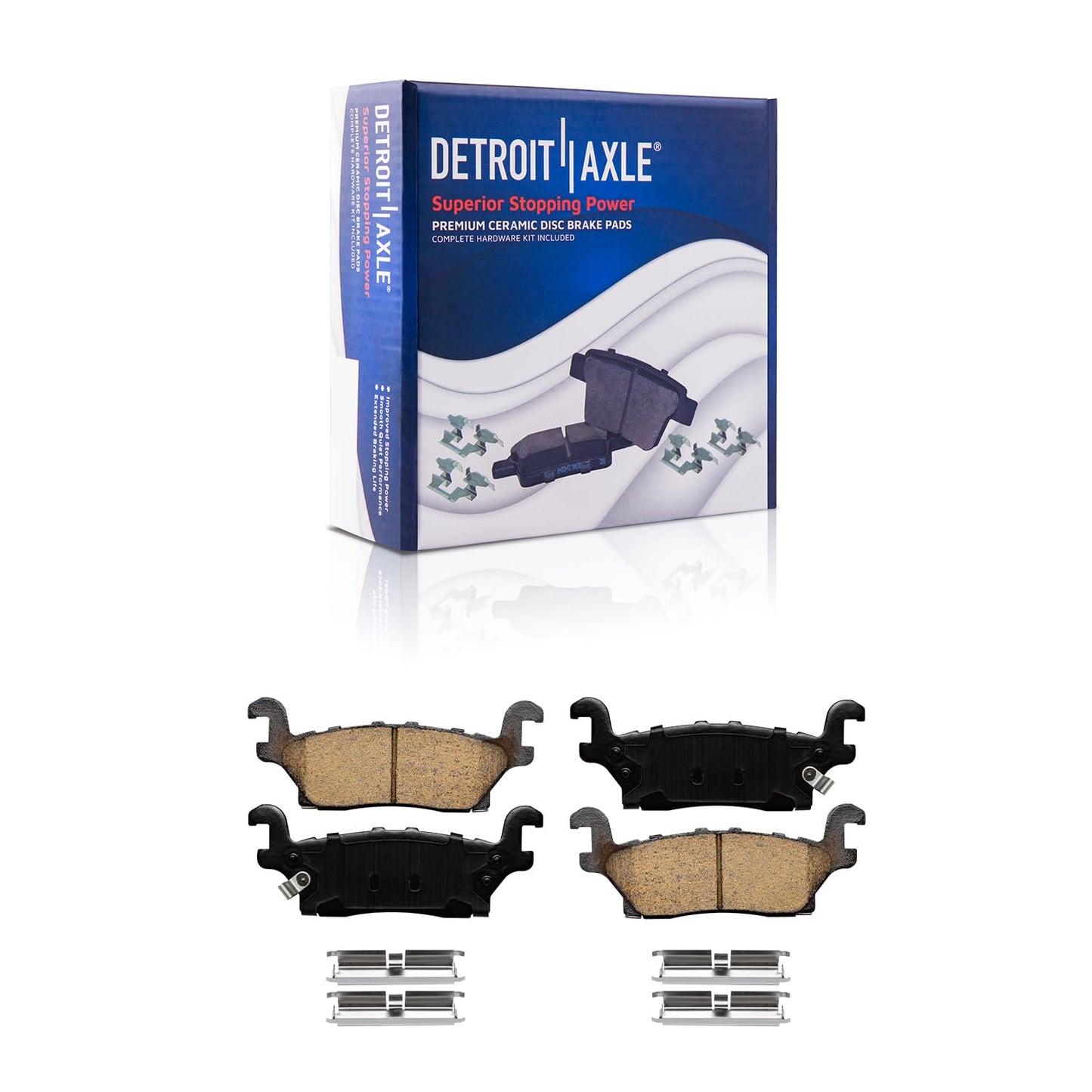 Detroit Axle - Front Brake Kit for 2003-2010 Honda Accord Disc Brake Rotors Ceramic Brakes Pads w/Hardware 2004 2005 2006 2007 2008 2009 Replacement [11.10 inch Rotors]
