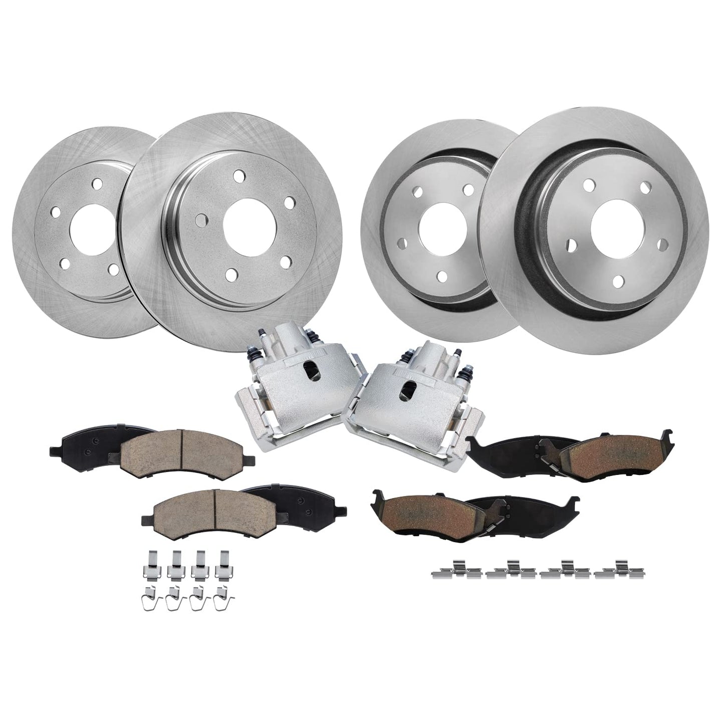 Detroit Axle - Brake Kit for Nissan Pathfinder Murano INFINITI QX60 X35, Disc Rotors Ceramic Pads 2013-2021 Replacement: 12.60" Front and 12.13" Rear Rotor