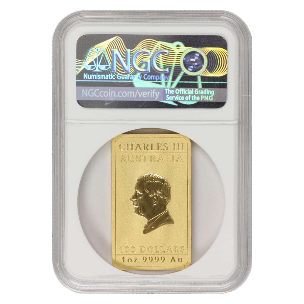 2025 1oz Australian Gold Dragon Bar MS-70 First Day of Issue Lunar Label $100 NGC MS70