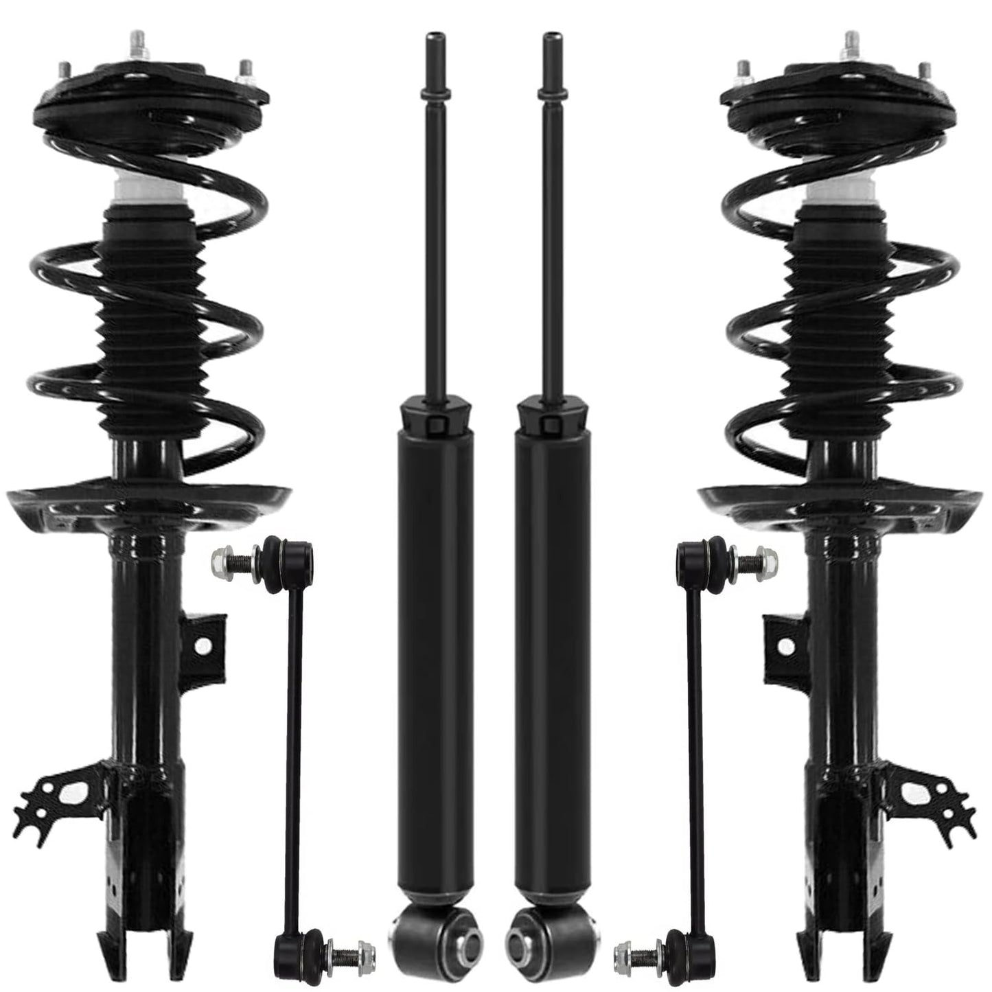 Detroit Axle - 6pc Struts Shocks Kit for 2014-2018 Chevy Silverado 1500 GMC Sierra 1500, 2 Front Struts w/Coil Springs 2 Sway Bars 2 Rear Shock Absorbers 2015 2016 2017 Replacement Suspension