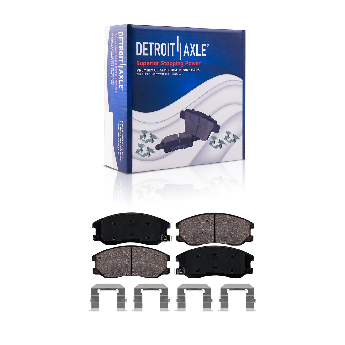 Detroit Axle - Brake Kit for 07-11 Toyota Camry 08-12 Avalon 07-12 Lexus ES350 Replacement 2008 2009 2010 2011, 11.65" inch Front and 11.06" inch Rear Disc Brake Rotors and Ceramic Brakes Pads