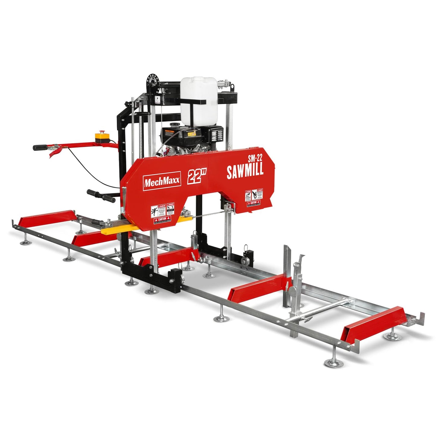 MechMaxx 32" Portable Sawmill, ZONSEN 459cc 15HP E-Start Gasoline Engine, 26.5" Board Width, 13' Track Length, Model SM-32