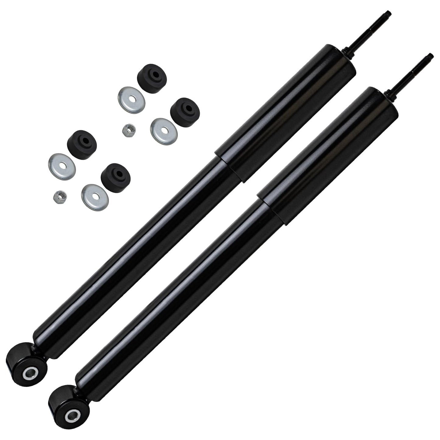 Detroit Axle - Front and Rear Shock Absorbers for 2007-2017 Jeep Wrangler, 2018 Wrangler JK 4 Complete Shock Absorber Assembly 2008 2009 2010 2011 2012 2013 2014 2015 2016 Replacement