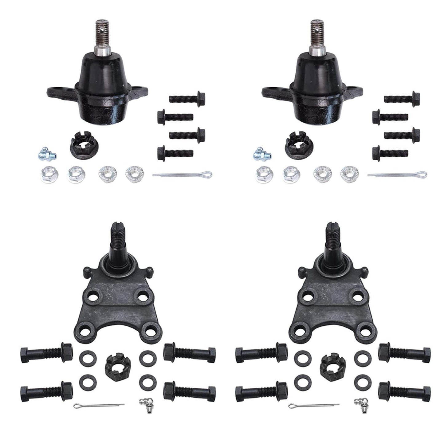 Detroit Axle - 4WD Front 4pc Ball Joints for Ford F-250 F-350 F-450 F-550 Excursion, 4 Upper & Lower Ball Joints Replacement