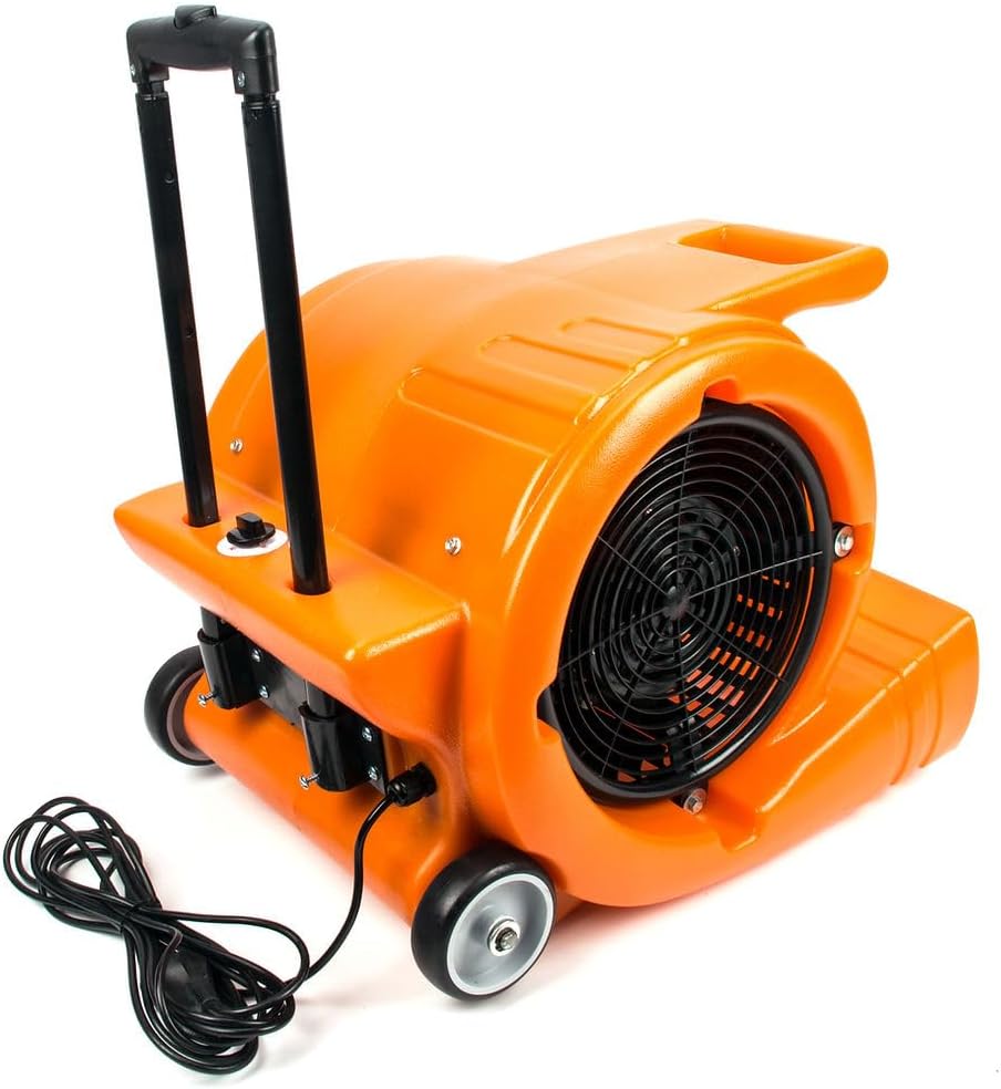 SUNMAX RT900A 3-Speed Air Mover 1.3HP 5000 CFM Powerful Floor Blower Carpet Dryers Janitoral Floor Dryer with Telescopic Handle, Wheels