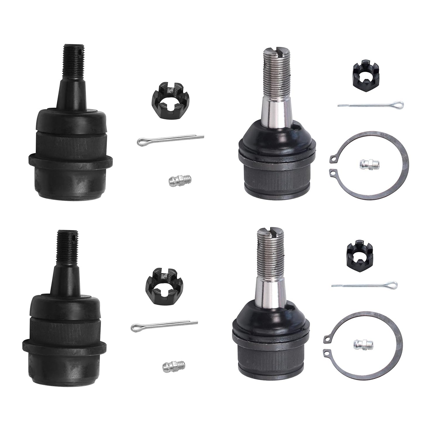 Detroit Axle - 4WD Front 4pc Ball Joints for Ford F-250 F-350 F-450 F-550 Excursion, 4 Upper & Lower Ball Joints Replacement