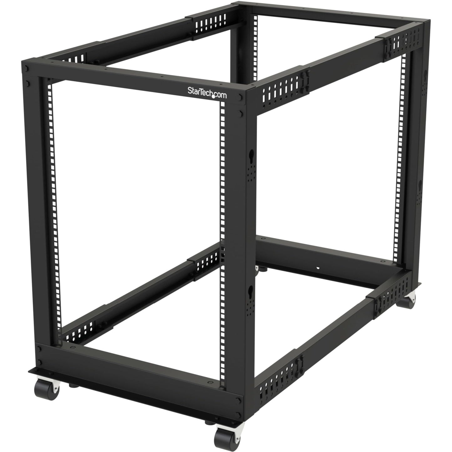 StarTech 25U 4-Post Server Rack, 19in Open Frame Rack with 40in (101cm) Mounting Depth and 1200lb (544kg) Weight Capacity, Mobile or Floor Mount IT Rack