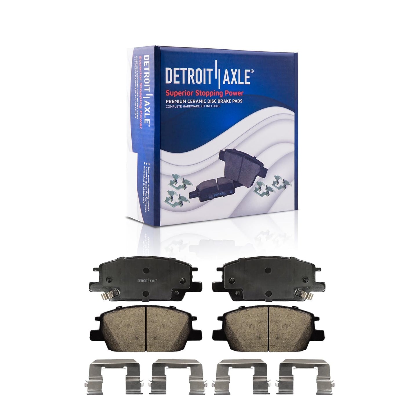 Detroit Axle - 8pc Brake Kit for 2016-2021 Honda Civic, Disc Brake Rotors Ceramic Brakes Pads with Hardware 2017 2018 2019 2020 Replacement : 11.10" inch Front and 10.24" inch Rear Rotor