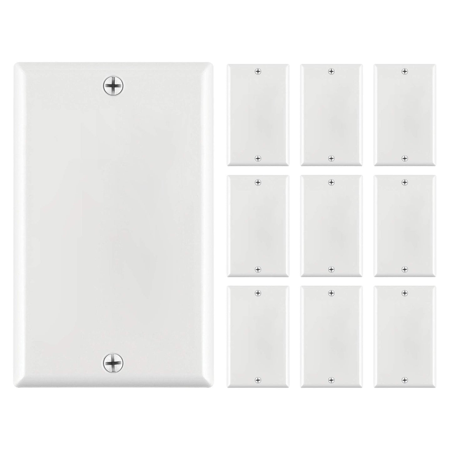 Cmple - 3 Port Keystone Wall Plate Single-Gang Wall Plate with Standard Size Keystone Jack Insert - White