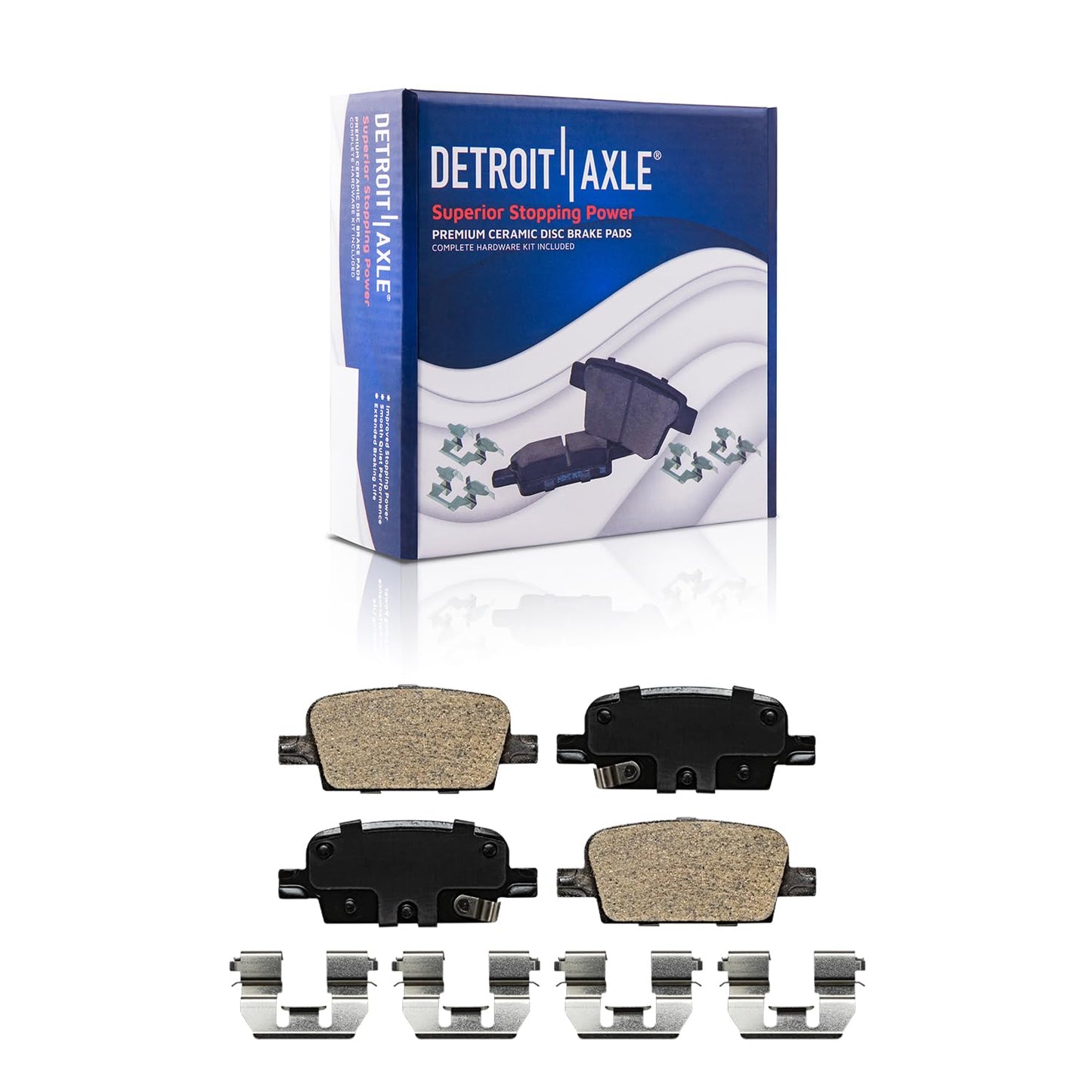 Detroit Axle - 8pc Brake Kit for 2016-2021 Honda Civic, Disc Brake Rotors Ceramic Brakes Pads with Hardware 2017 2018 2019 2020 Replacement : 11.10" inch Front and 10.24" inch Rear Rotor