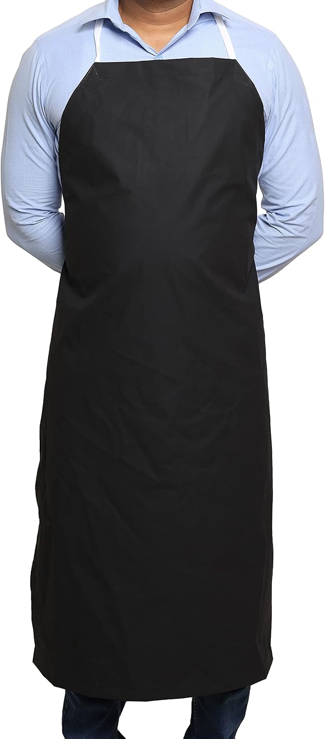 EISCO Rubber Vinyl Apron - Adjustable Bib Apron for Dishwashing, Butcher, Laboratory