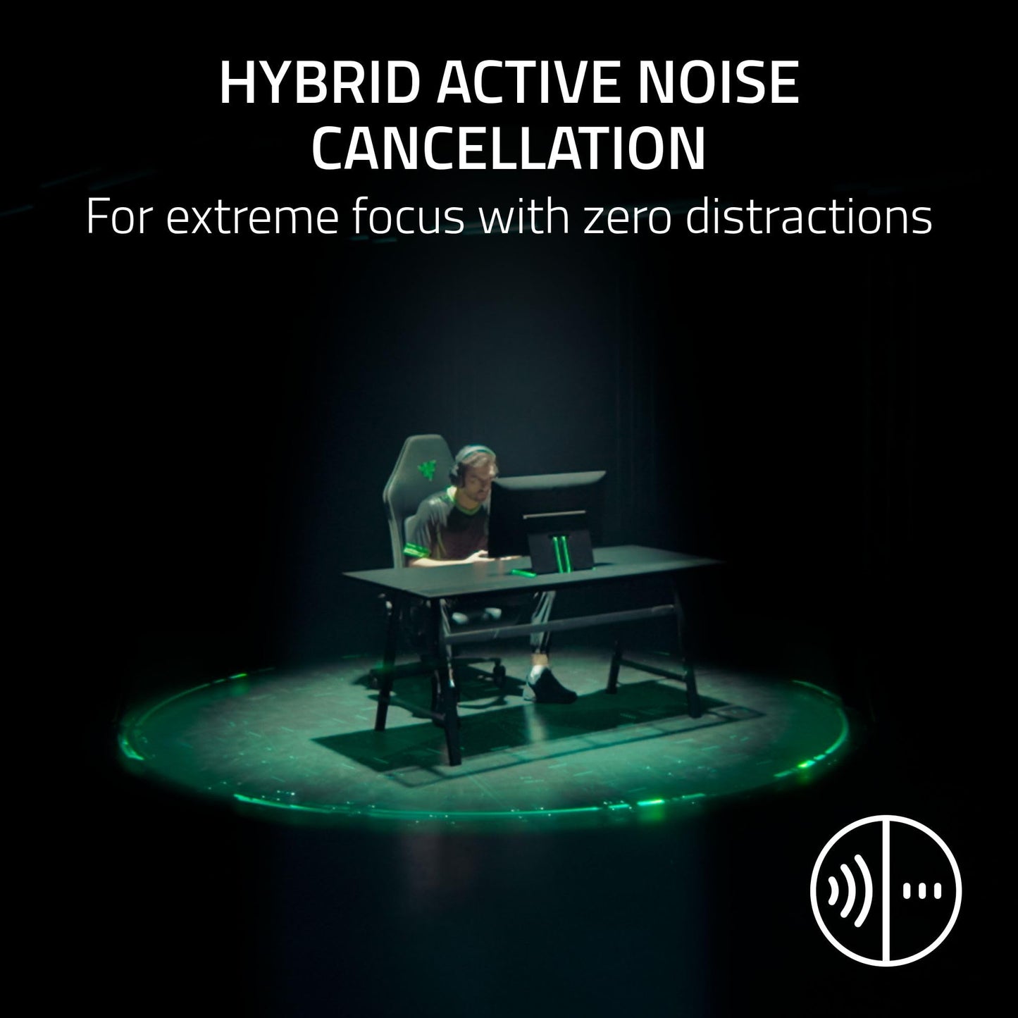 Razer BlackShark V3 Pro Wireless ANC Gaming Headset for PC: Full Band Mic - 50mm Drivers - 2.4 GHz, Bluetooth, USB, 3.5mm - Works with Mac, PS5, Nintendo Switch, Smartphone - 70 Hr Battery - Black