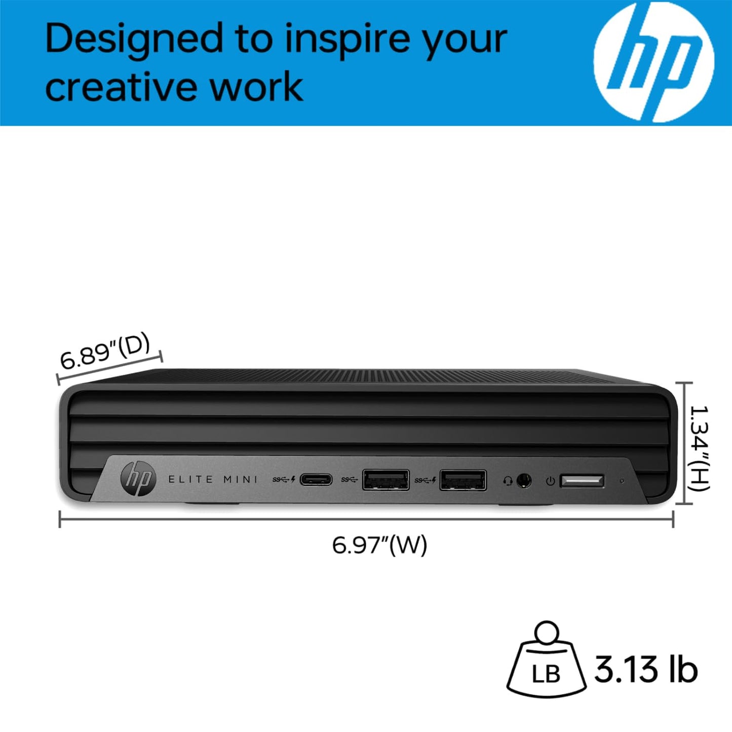 HP 2025 Elite 805 Mini PC Desktop Computer, AMD Ryzen 5 (Beat i7-11700T), Ultra-Quiet Design, 16GB RAM, 512GB PCIe SSD, Dual 4K Display Support, USB-C, Wi-Fi 6, Keyboard & Mouse, Windows 11