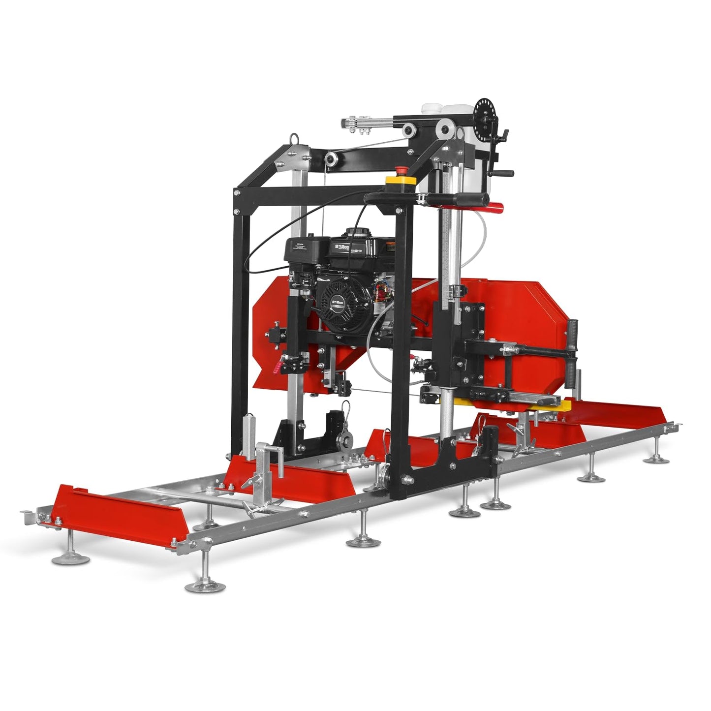 MechMaxx 32" Portable Sawmill, ZONSEN 459cc 15HP E-Start Gasoline Engine, 26.5" Board Width, 13' Track Length, Model SM-32