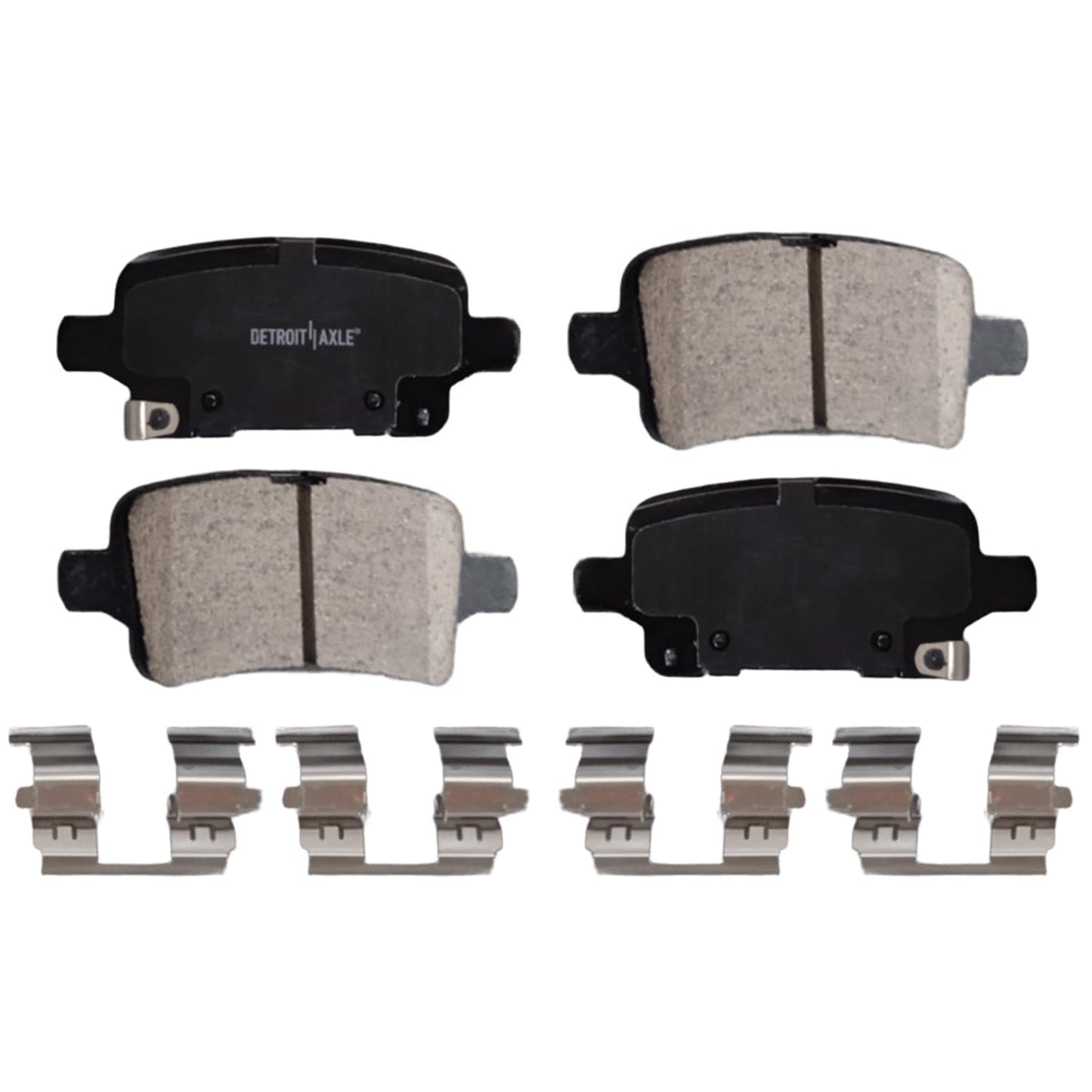 Detroit Axle - 2.4L Front & Rear Brake Kit for 2003-2007 Honda Accord | 11.10'' inch Front and 10.24'' inch Rear Disc Brake Rotors and Ceramic Brakes Pads 2004 2005 2006 Replacement