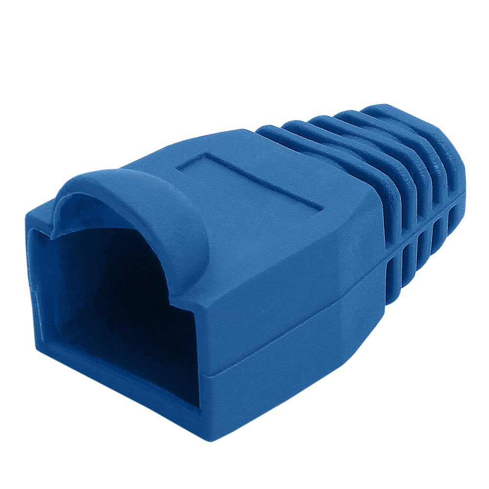 Cmple RJ-45 Strain Relief Boots for CAT5/5E/6 Ethernet LAN Cable Connector Cover Color Blue (Pack of 50)