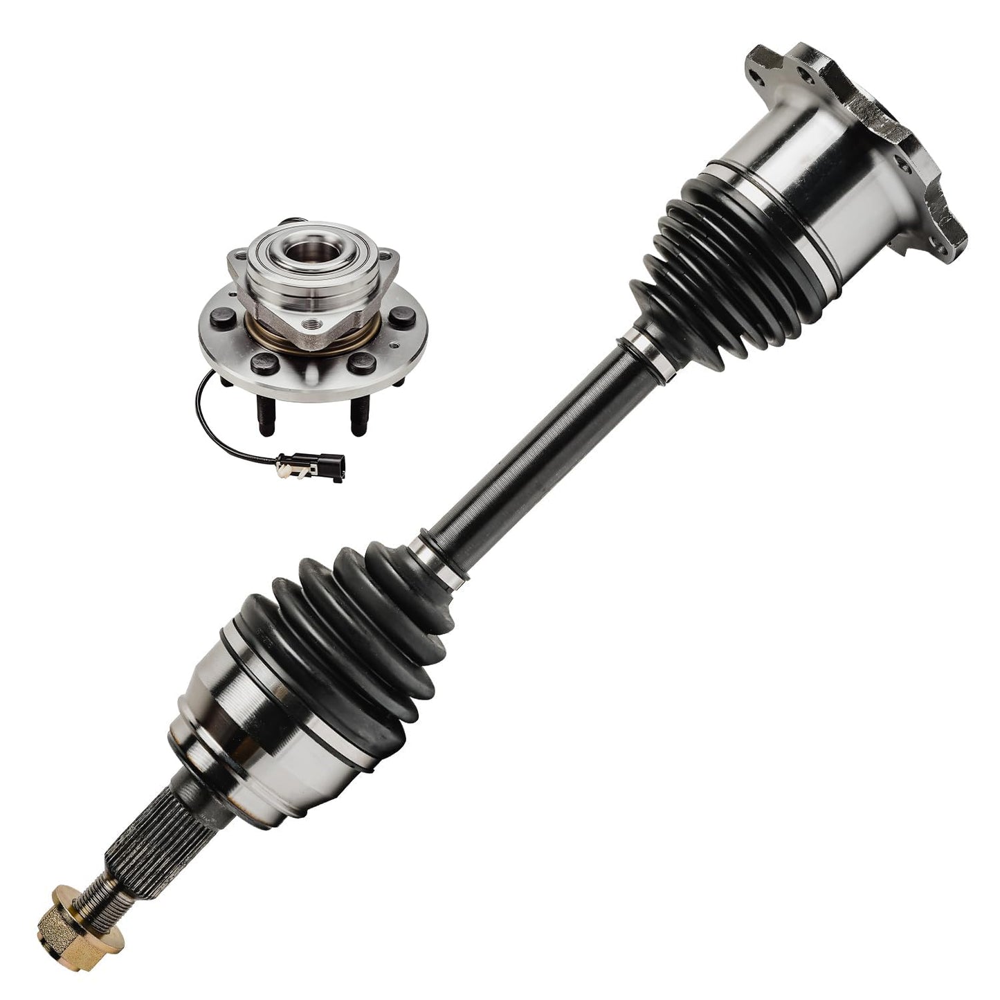 Detroit Axle - 4WD 2 Front CV Axle Shafts for 2007-2020 Chevy Silverado 1500 GMC Sierra Suburban Yukon XL 1500 Tahoe Avalanche Escalade ESV EXT 6 Lugs CV Axle Shafts Assembly Pair Replacement