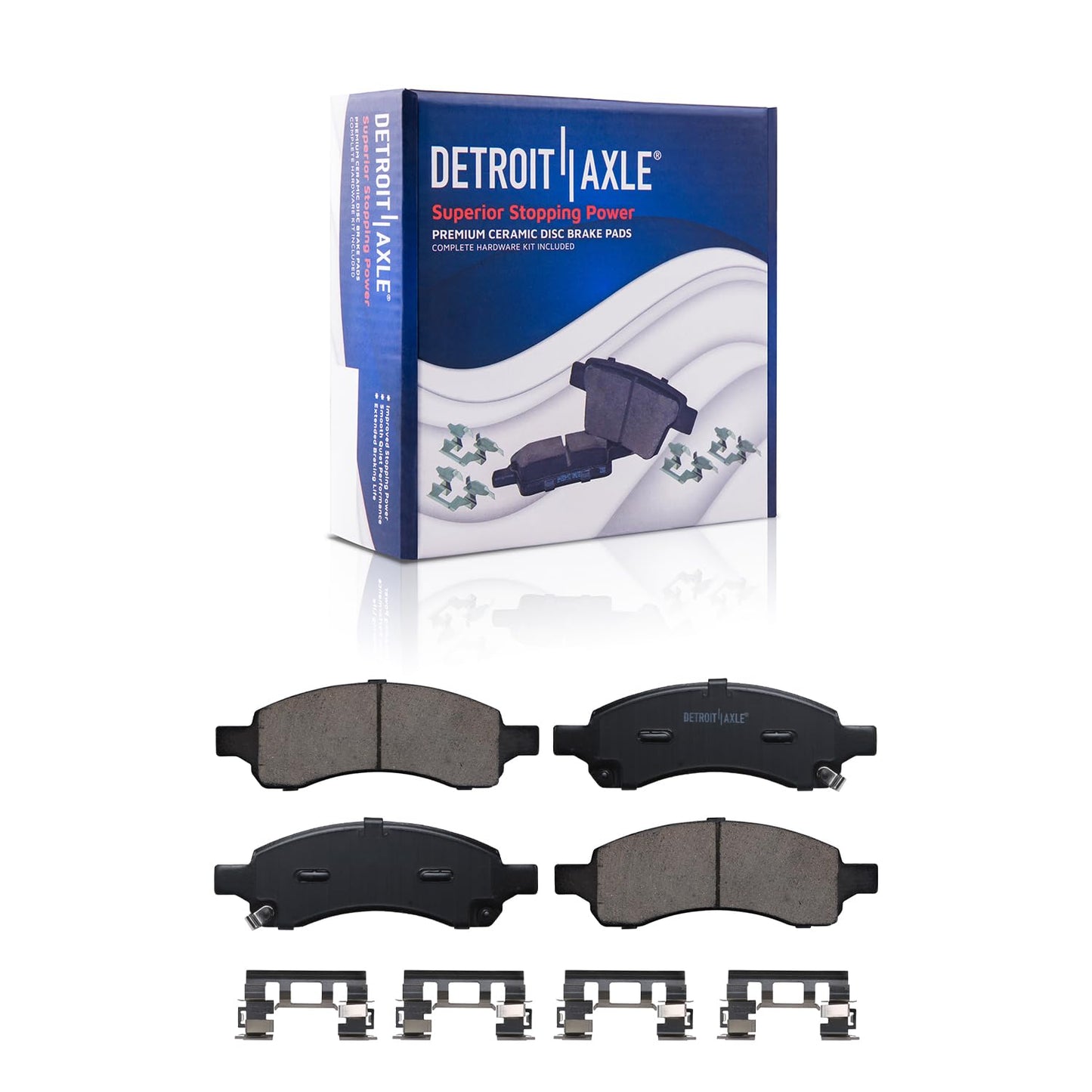 Detroit Axle - Front Brake Kit for 2003-2010 Honda Accord Disc Brake Rotors Ceramic Brakes Pads w/Hardware 2004 2005 2006 2007 2008 2009 Replacement [11.10 inch Rotors]